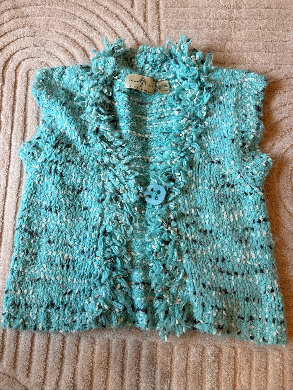 Design Options Textured Turquoise Knit Vest